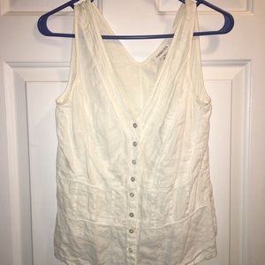 White button up tank top